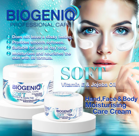 Biogeniq Soft Vitamin E & Jojoba Cream – Nourishing Hydration for Smooth, Healthy Skin 10.14 fl.oz