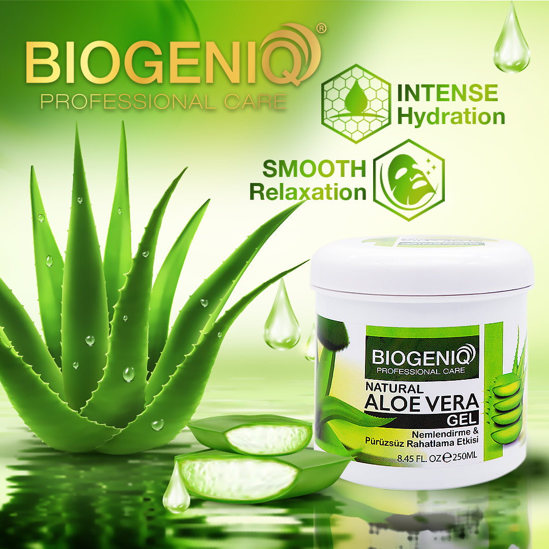 Biogeniq Natural Aloe Vera Gel - Hydrating & Soothing, 8.45 FL. OZ